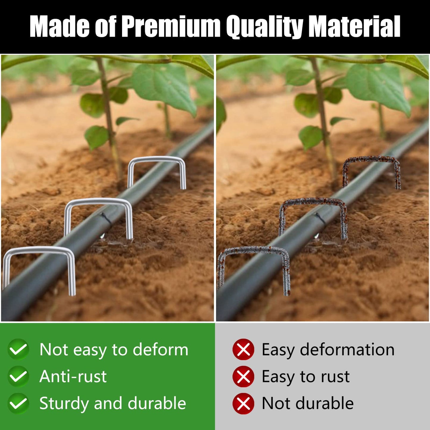 Galvanized Landscape Staples 11 Gauge Anti-Rust Garden Stakes