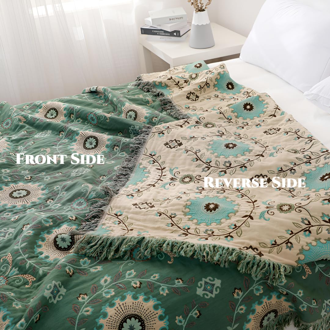 Boho 100% Soft Cozy Cotton Quilt