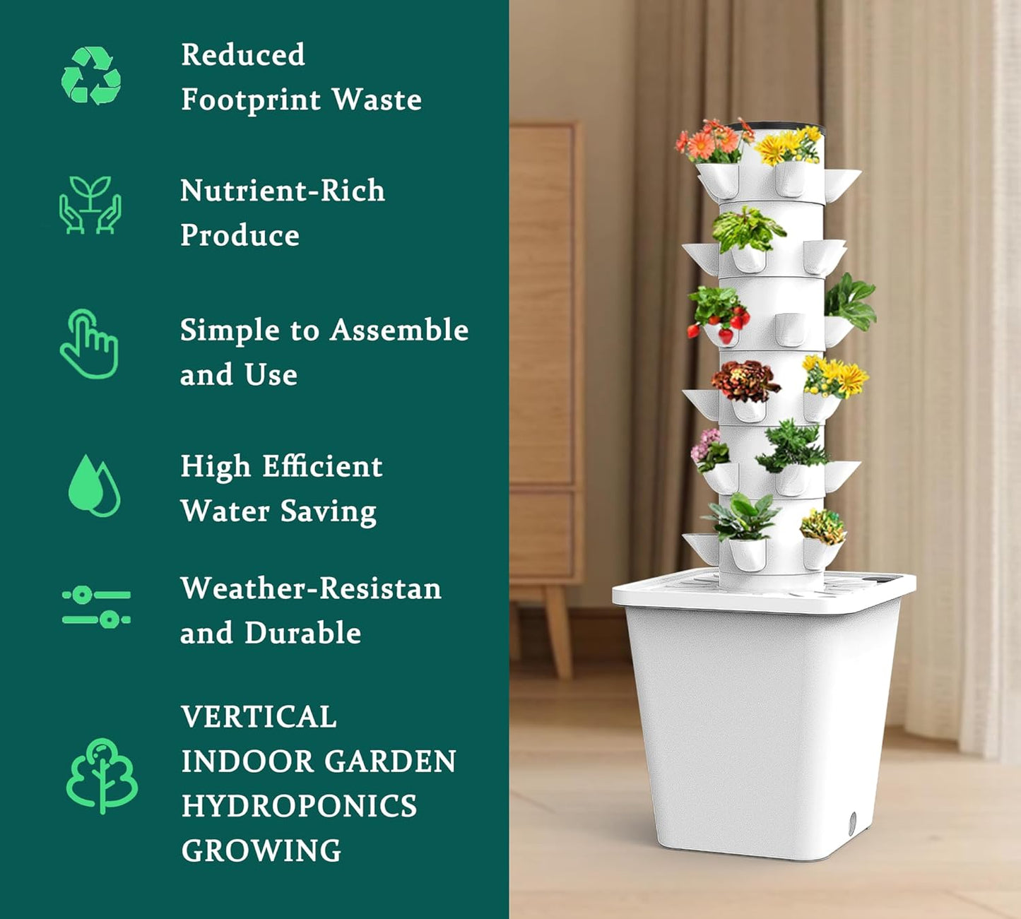 30 Plants Hydroponic Growing System Kit with Water Pump