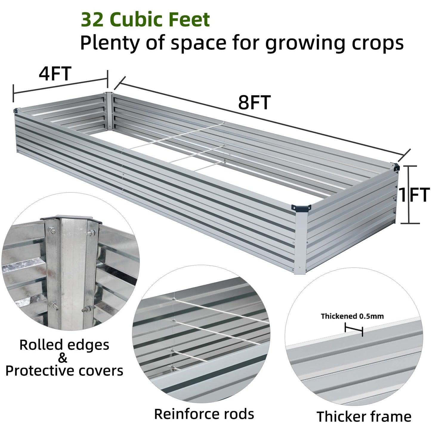 Galvanized Raised Garden Beds Kit