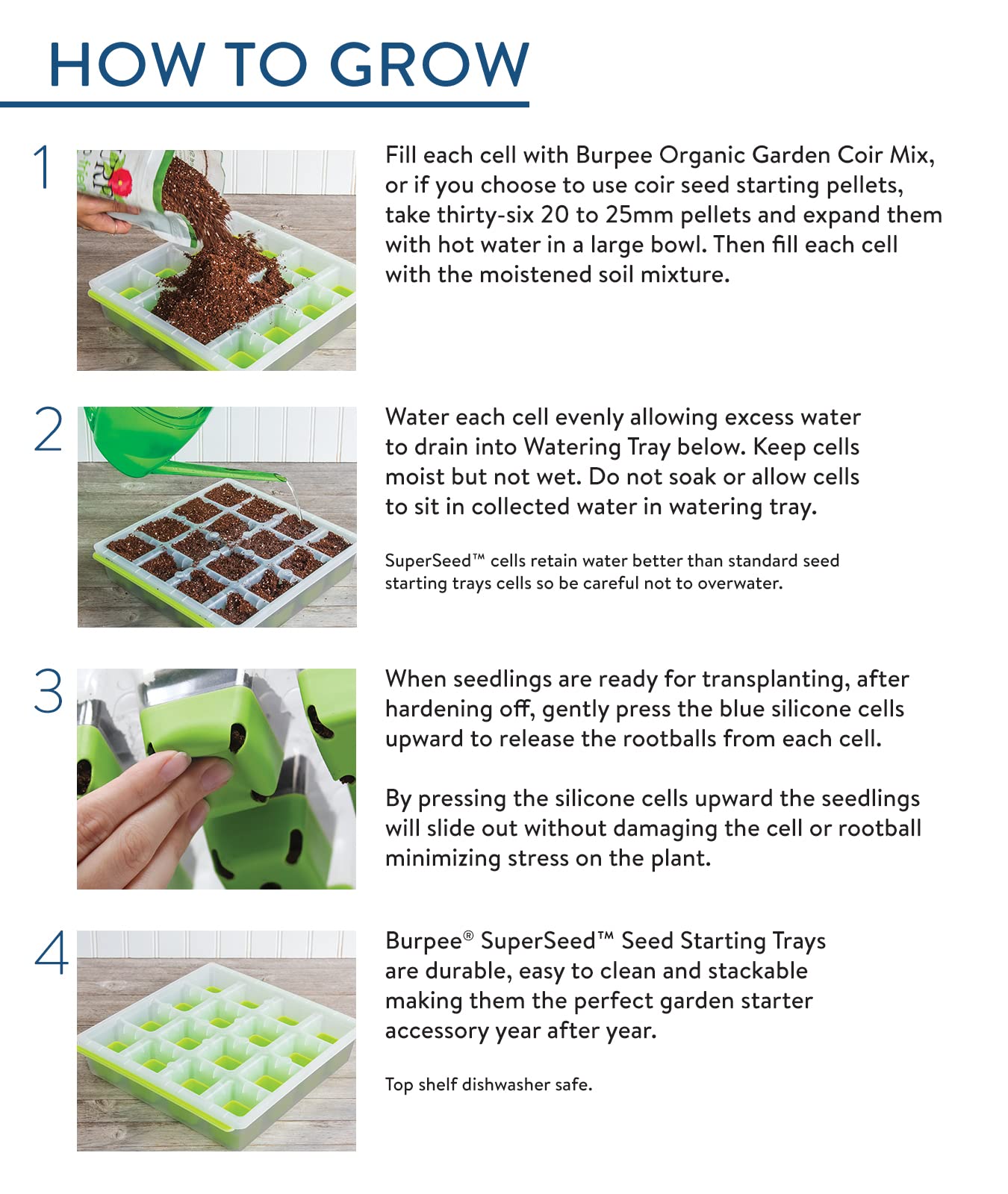 Seed Starting Tray for Starting Vegetable, Flower & Herb Seeds for Germination Success