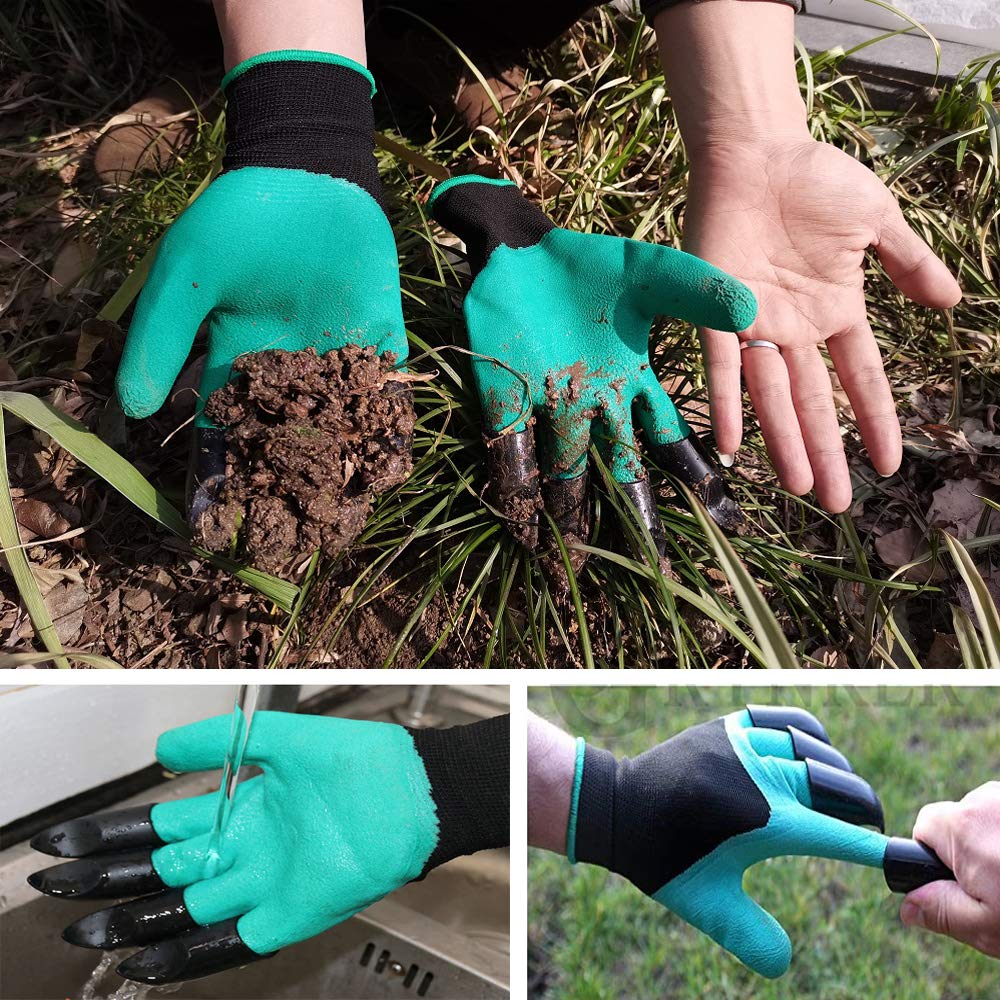 Garden Gloves with Claws for Digging,Planting, Weeding, Seeding-Waterproof
