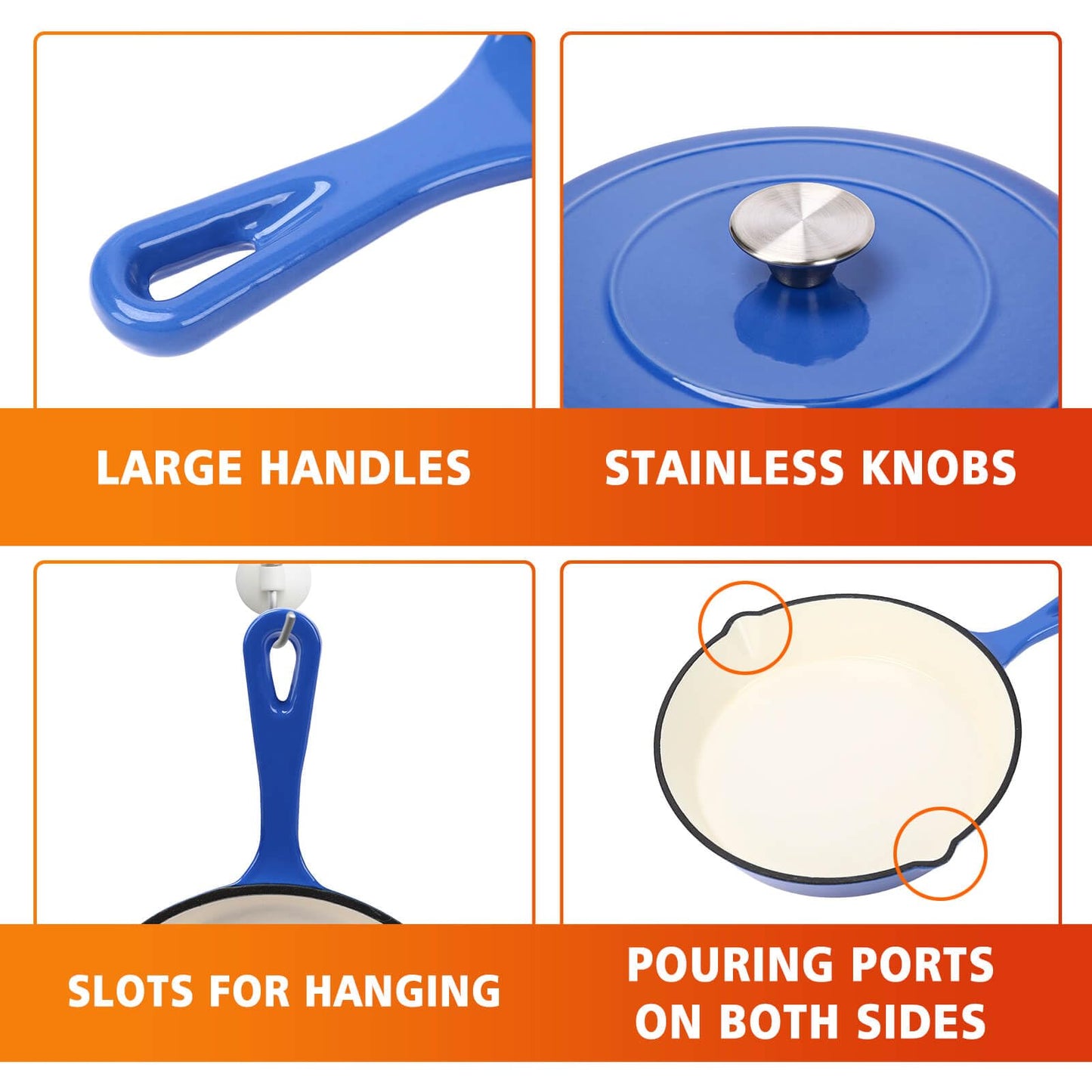 Cast Iron Set (Enameled), Gas/Induction Compatible, PFA Free