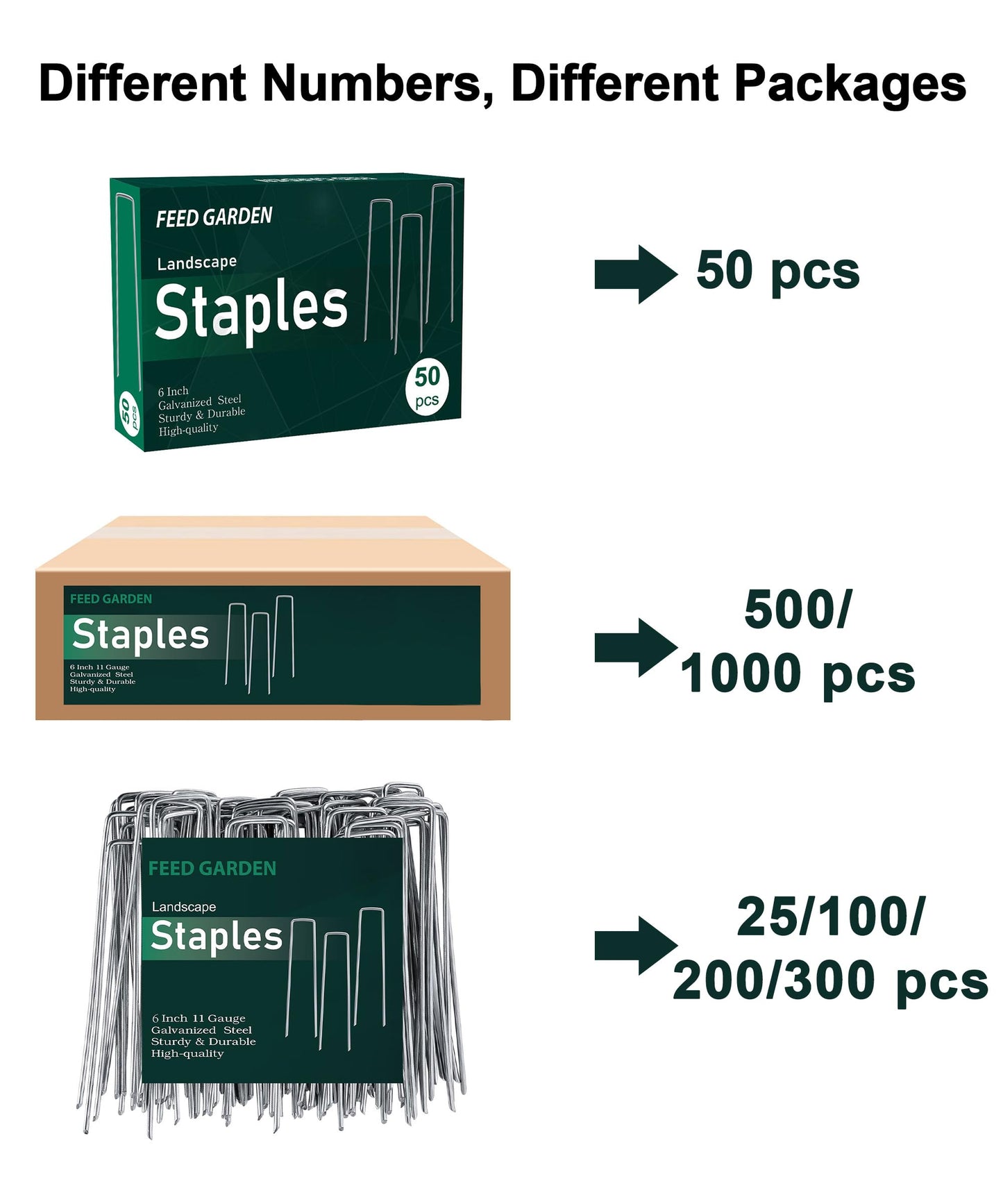 Galvanized Landscape Staples 11 Gauge Anti-Rust Garden Stakes