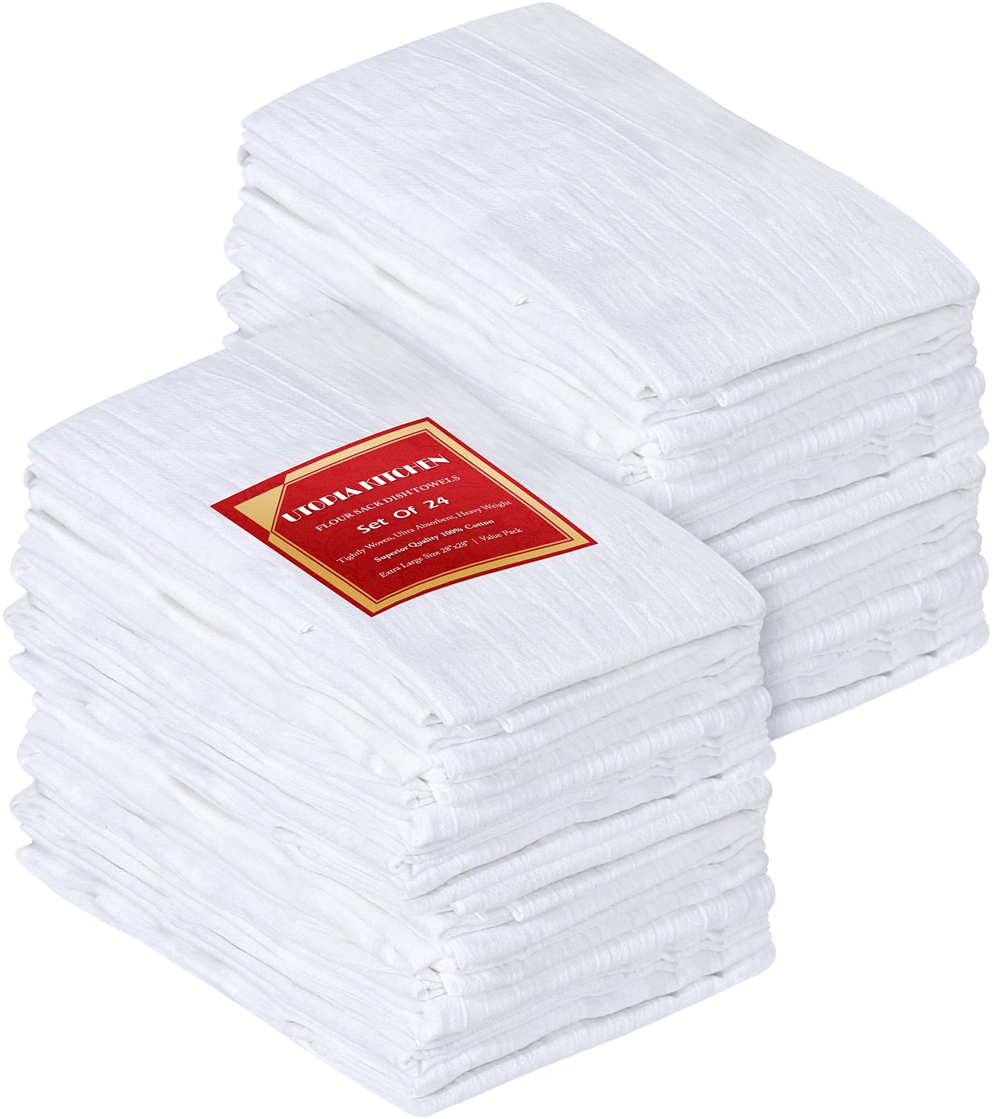 100% Cotton Tea Towels for Cleaning & Drying - Highly Absorbent Kitchen Dish Cloth