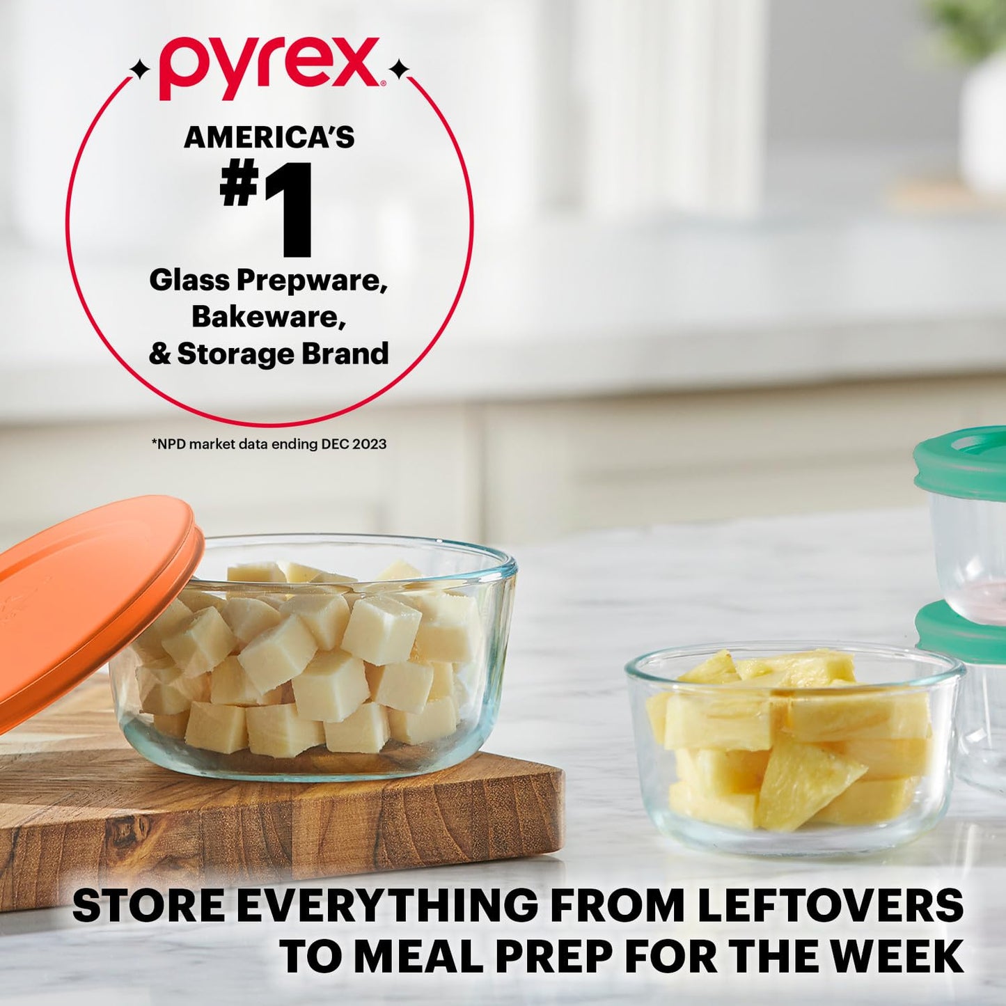 Pyrex Glass Food Storage Set, BPA-Free, Dishwasher & Microwave Safe
