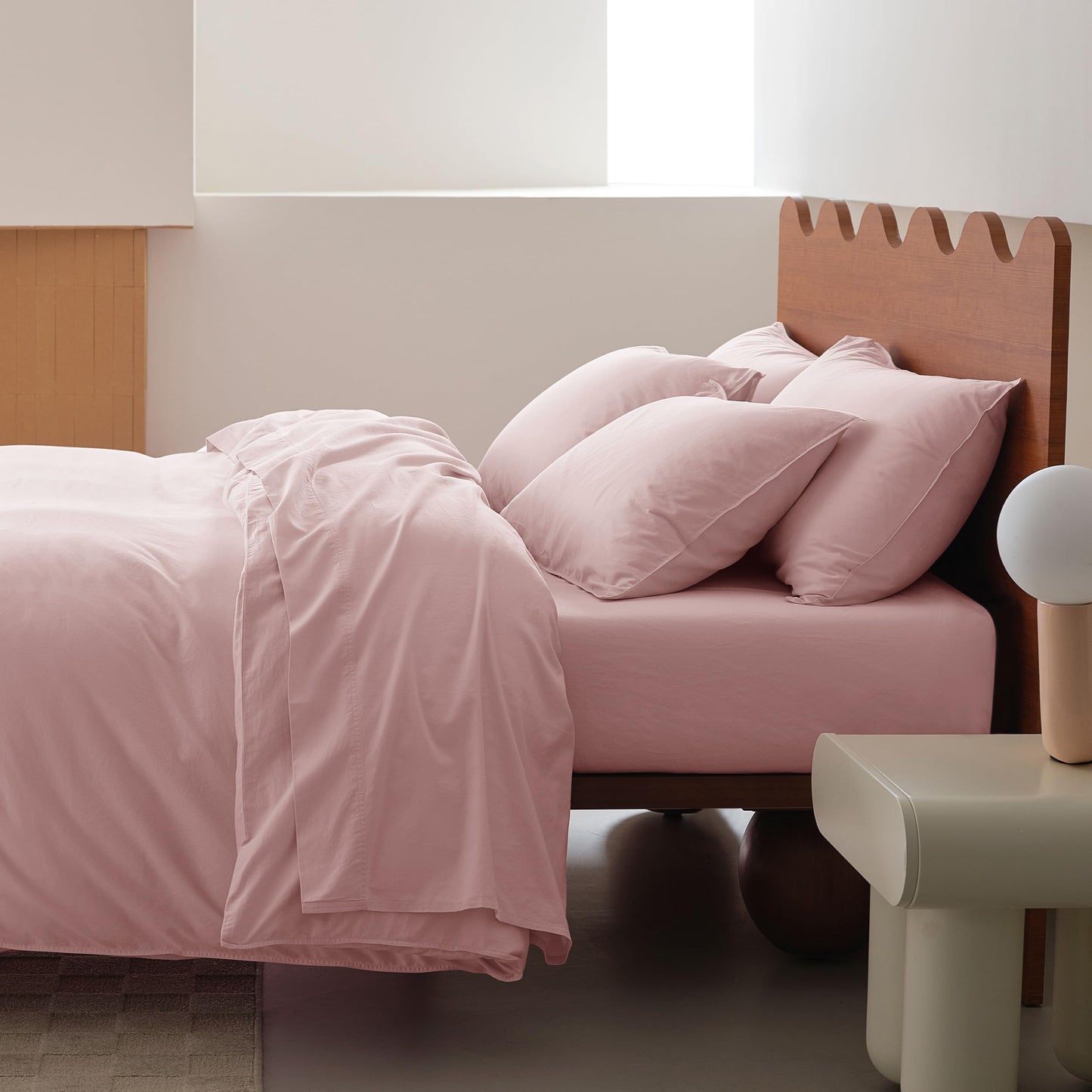 Double Stitch Organic Cotton Sheets - Soft & Breathable Sheet Set 4 Piece, Luxury 300 TC