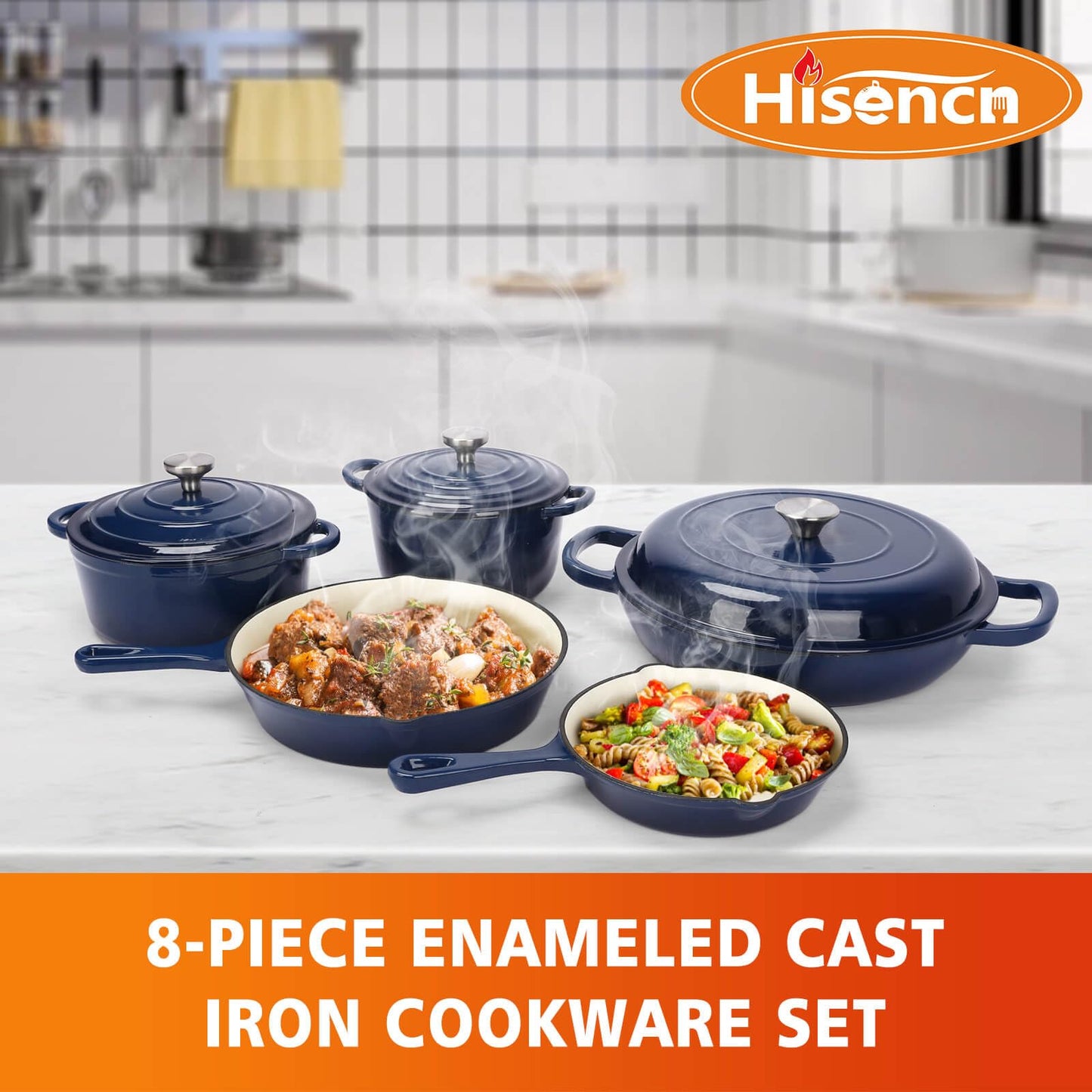 Cast Iron Set (Enameled), Gas/Induction Compatible, PFA Free