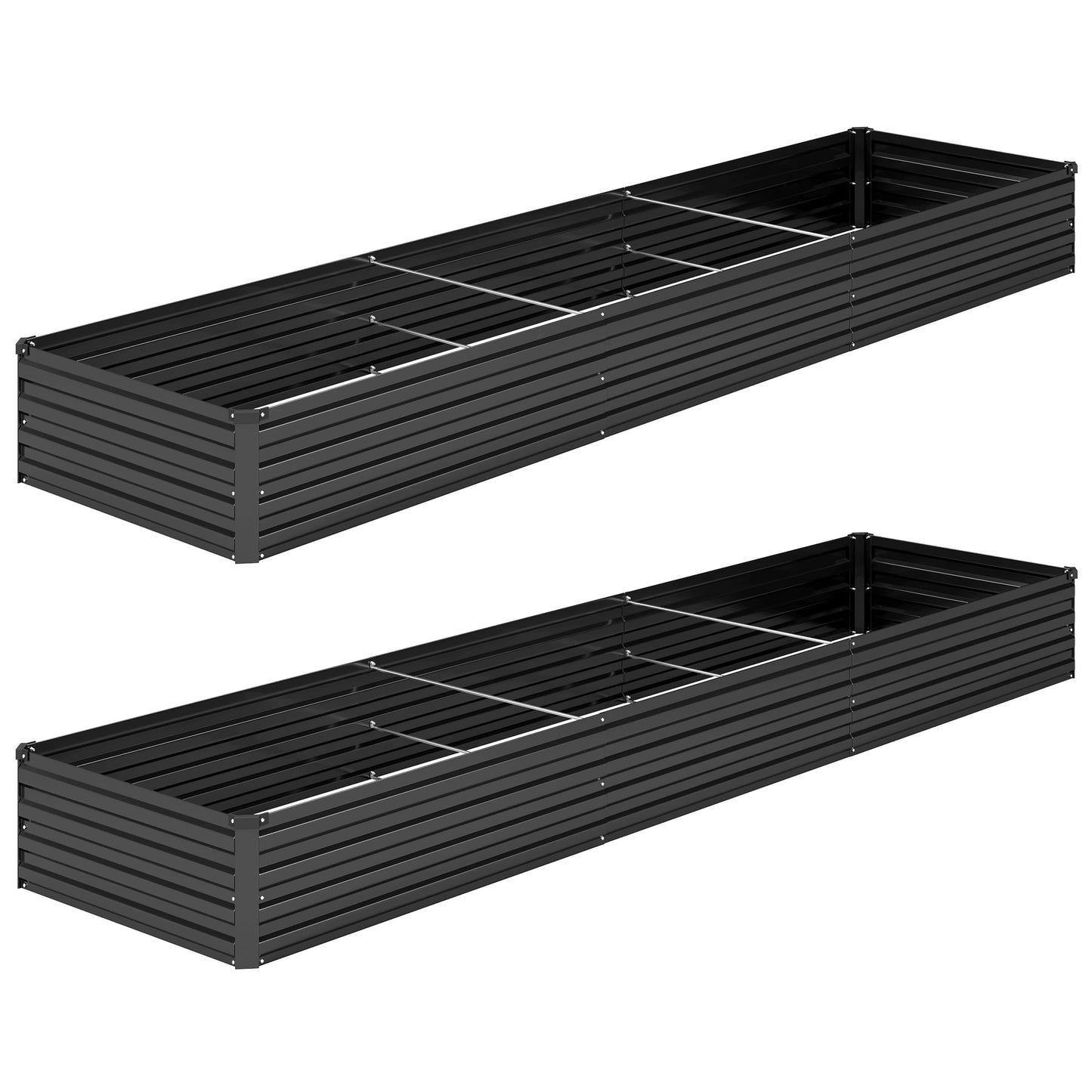 Raised Garden Bed Kit, Rectangle Metal Flower Box,Large Planter Raised Beds