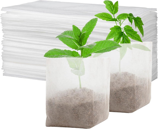 Nursery Grow Bags - 100 PCS Non-Woven Bag, Starter Packs for Plants Seeding (4.7"x4.7")