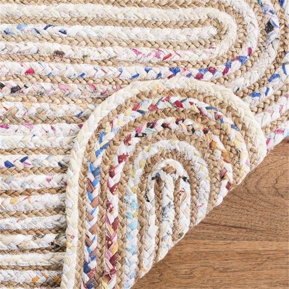 Natural Collection Area Rug - Braided Jute & Cotton