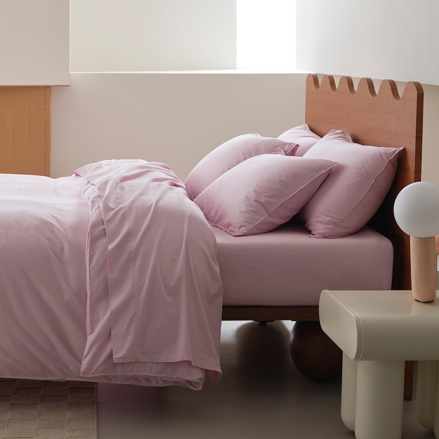 Double Stitch Organic Cotton Sheets - Soft & Breathable Sheet Set 4 Piece, Luxury 300 TC