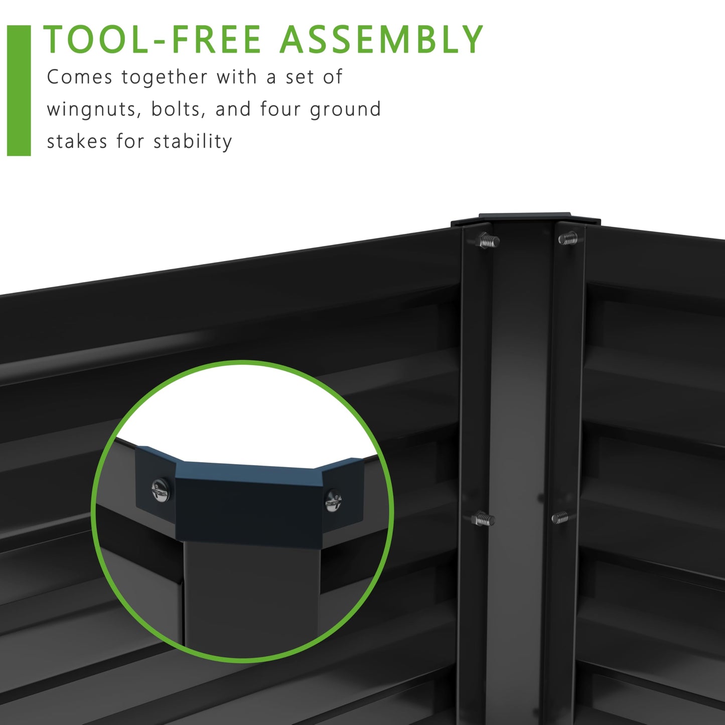 Raised Garden Bed Kit, Rectangle Metal Flower Box,Large Planter Raised Beds