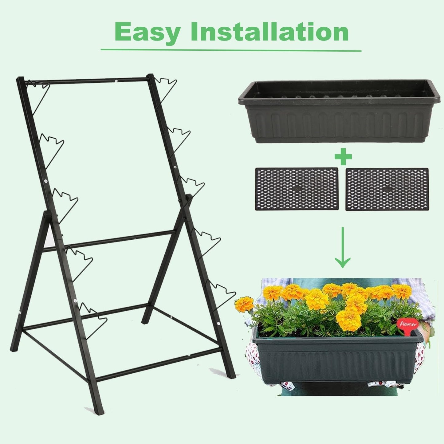 5-Tier Elevated Garden Bed with Lockable Caster Wheels