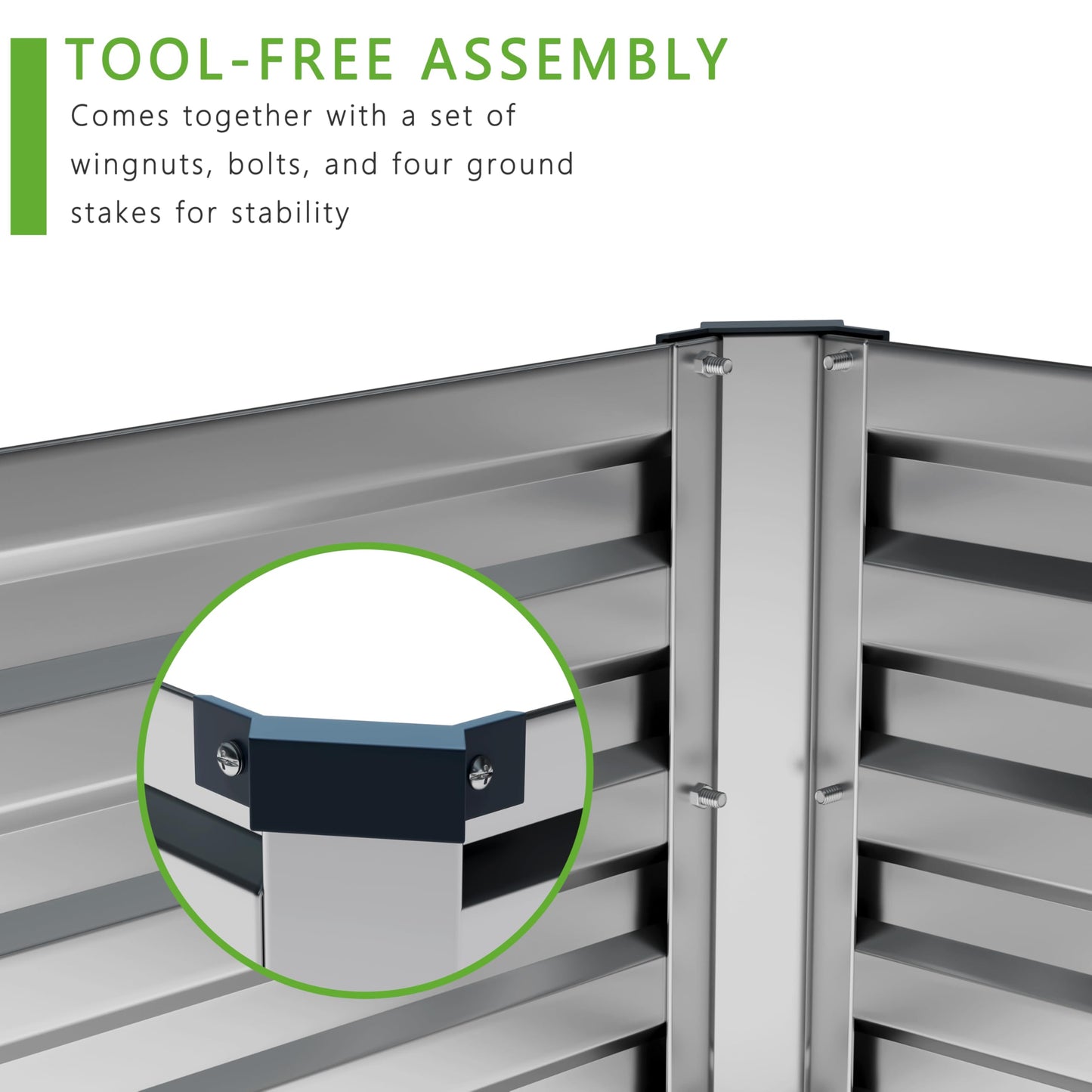 Raised Garden Bed Kit, Rectangle Metal Flower Box,Large Planter Raised Beds