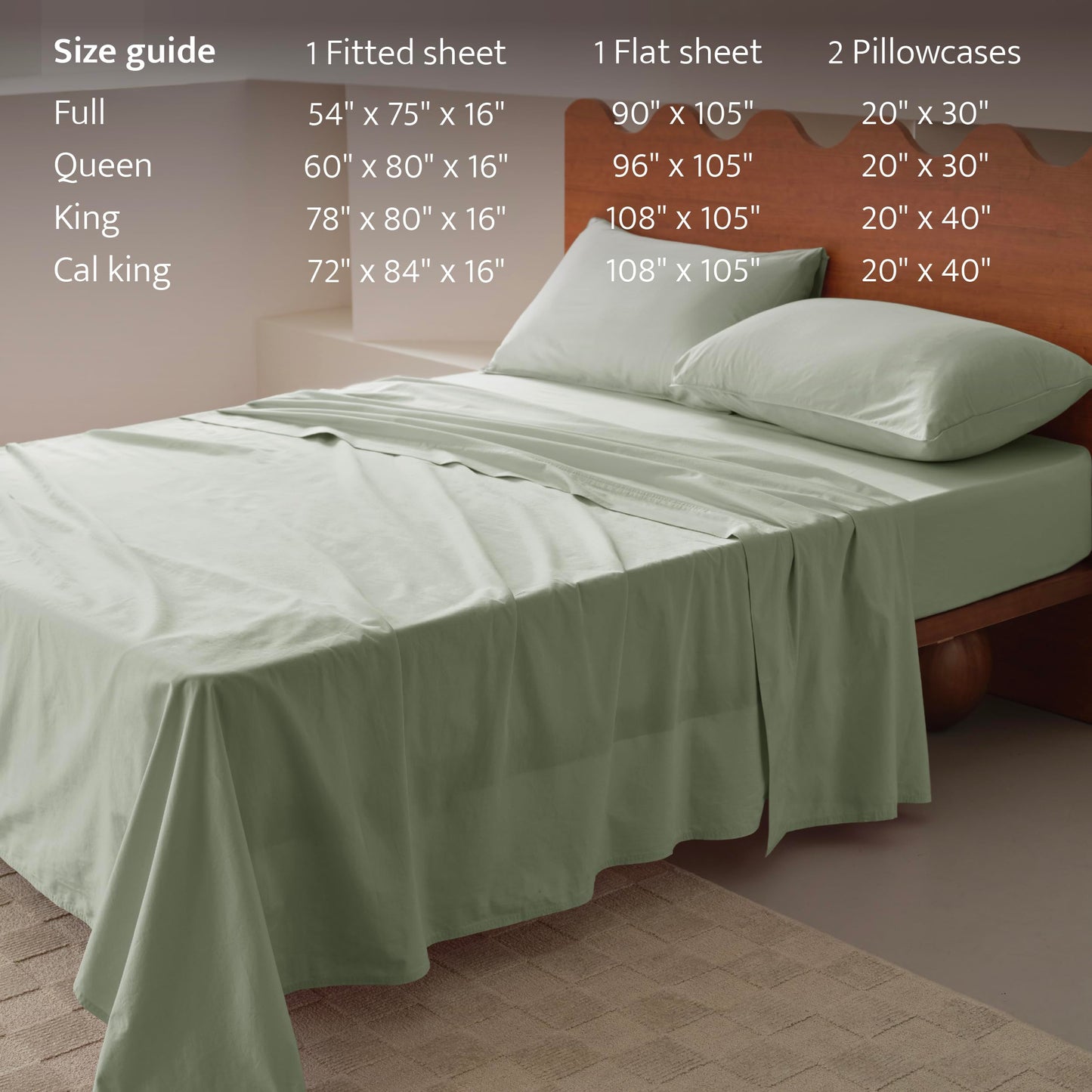 Double Stitch Organic Cotton Sheets - Soft & Breathable Sheet Set 4 Piece, Luxury 300 TC