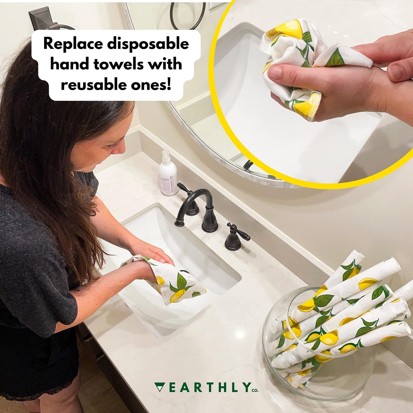 24 Pack - Roll of Washable Cotton Cloth Paper Towels