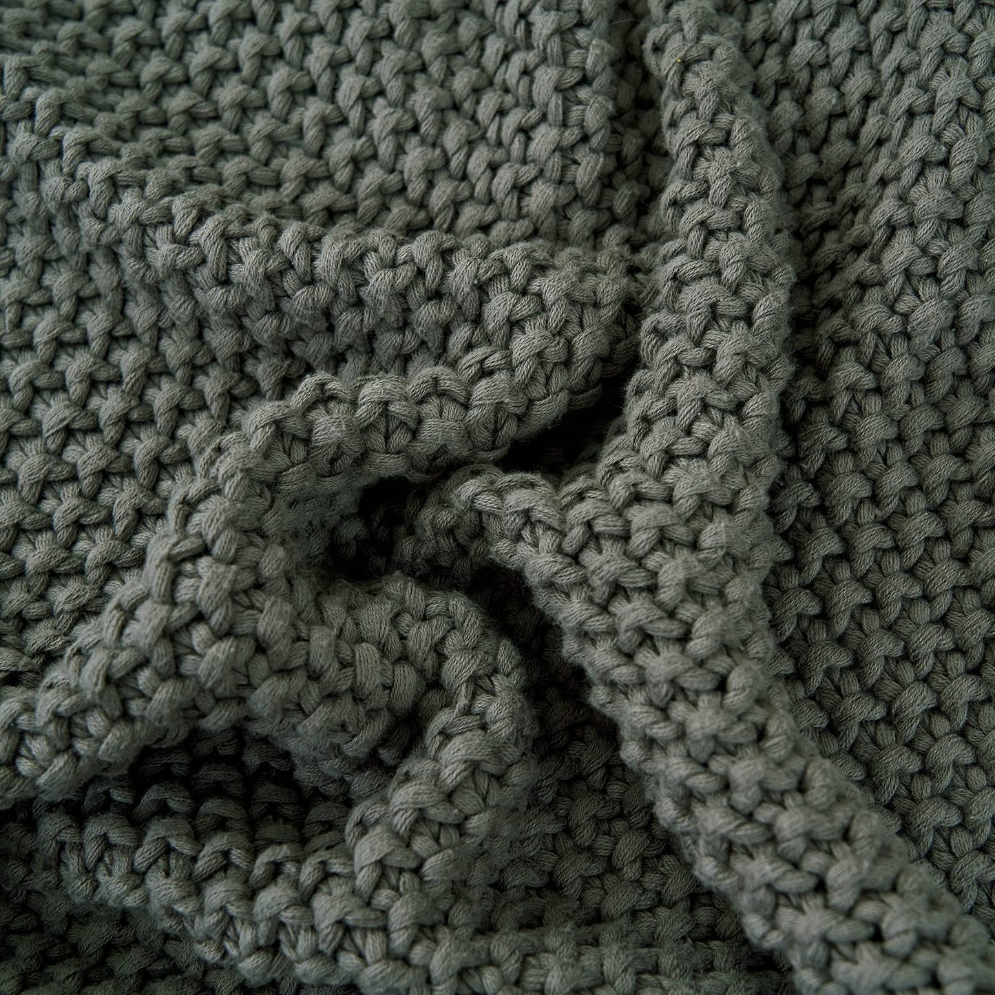 Chunky Cable Knit Throw Blanket Lightweight 100% Organic Cotton