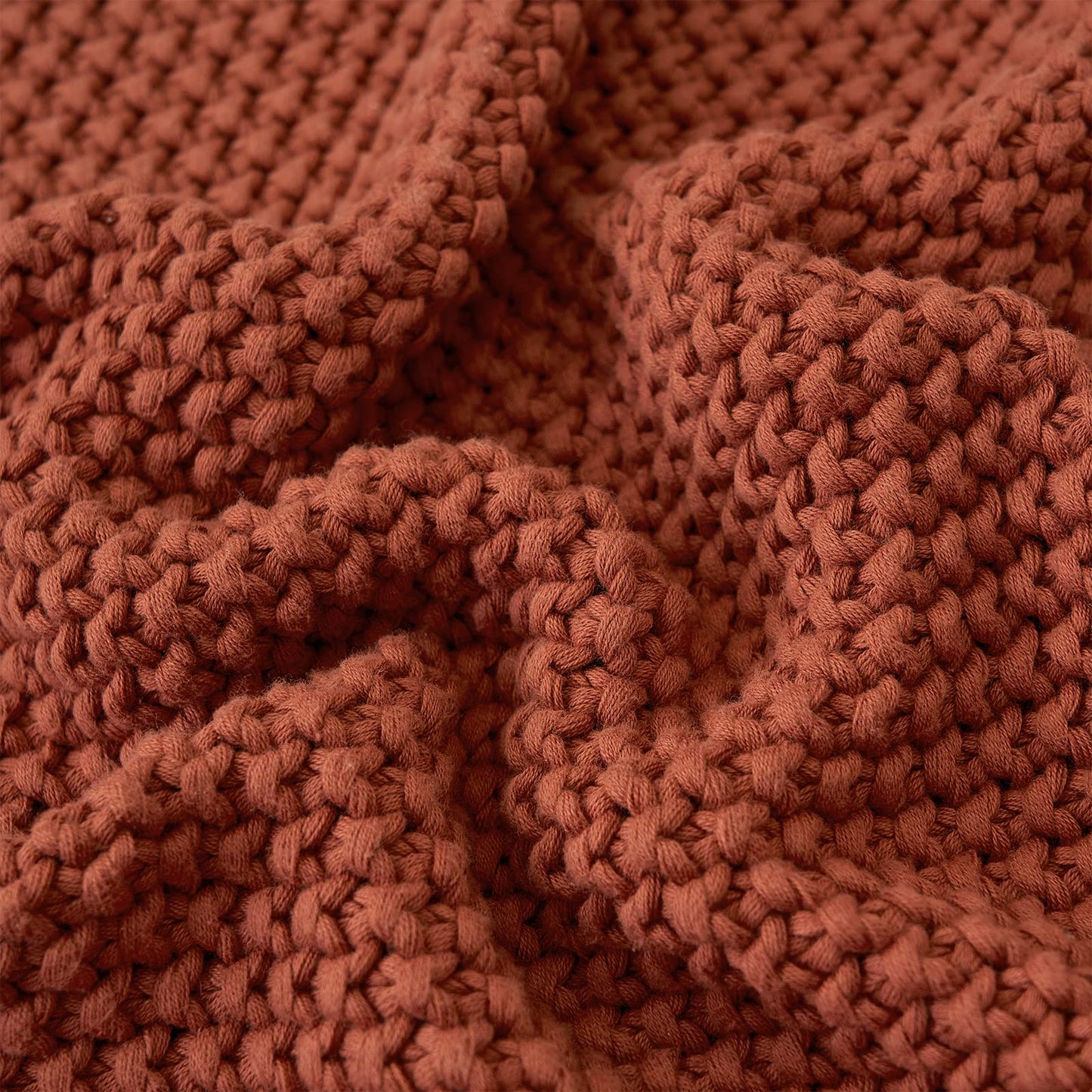 Chunky Cable Knit Throw Blanket Lightweight 100% Organic Cotton