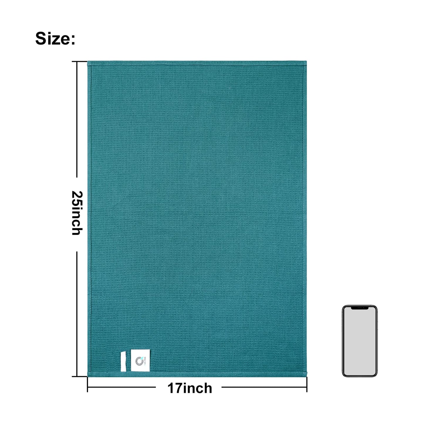 Dish Towels Set, 100% Cotton 6 Pack, Super Absorbent for Drying and Cleaning