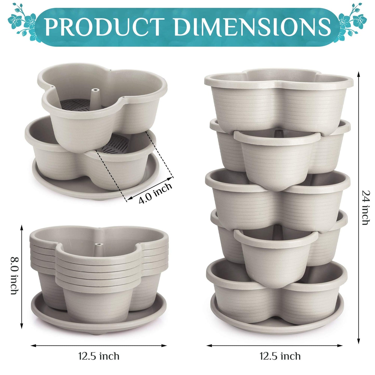 Stackable Planter- Grow Vegetables, Herbs, and Succulents with Ease