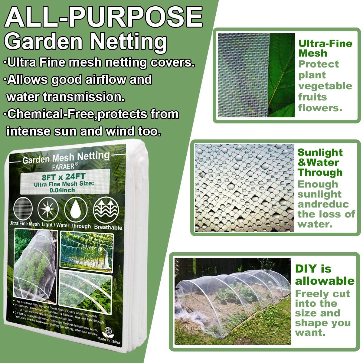 Garden Barrier Netting Ultra Fine - Birds & Animal Garden Protection