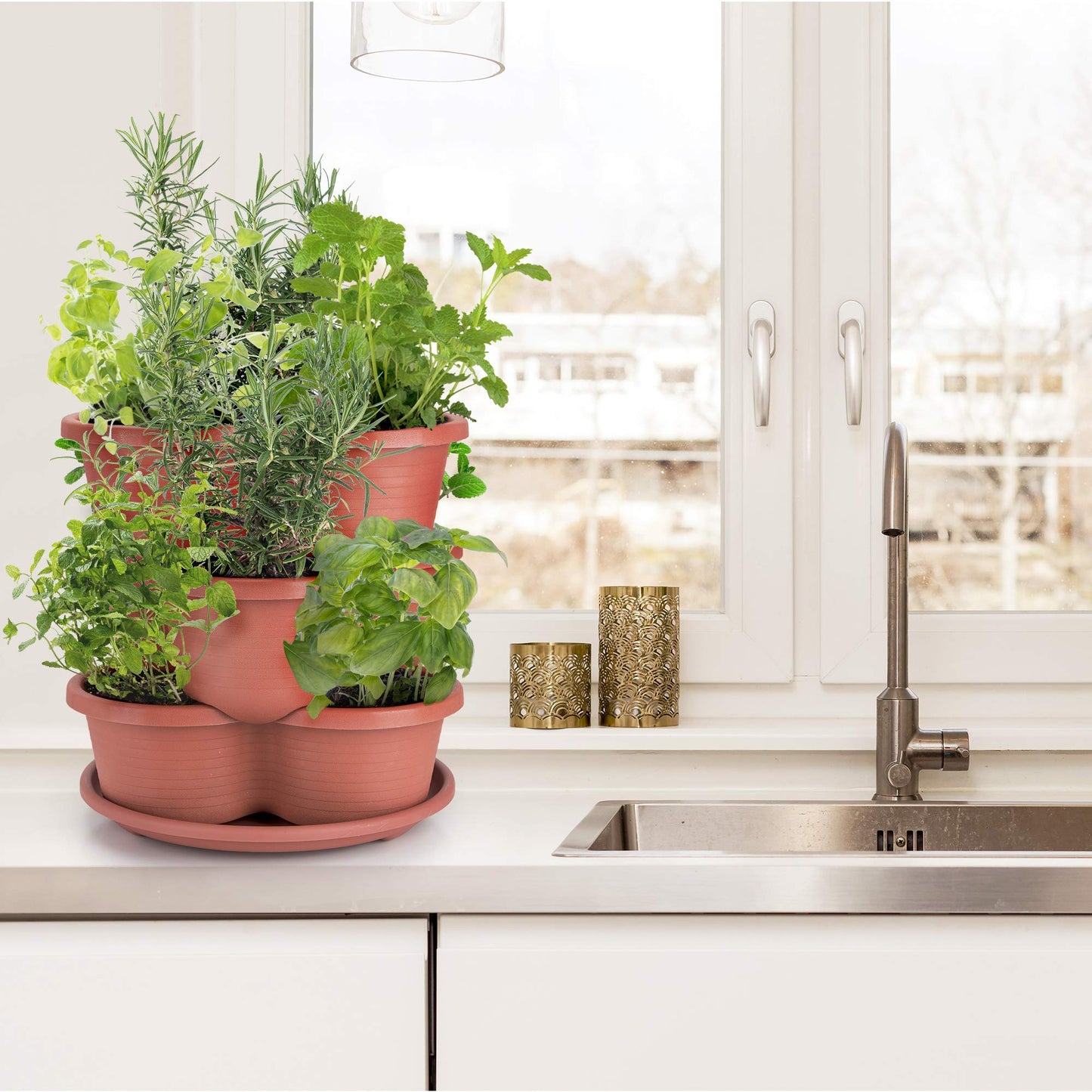 Stackable Planter- Grow Vegetables, Herbs, and Succulents with Ease