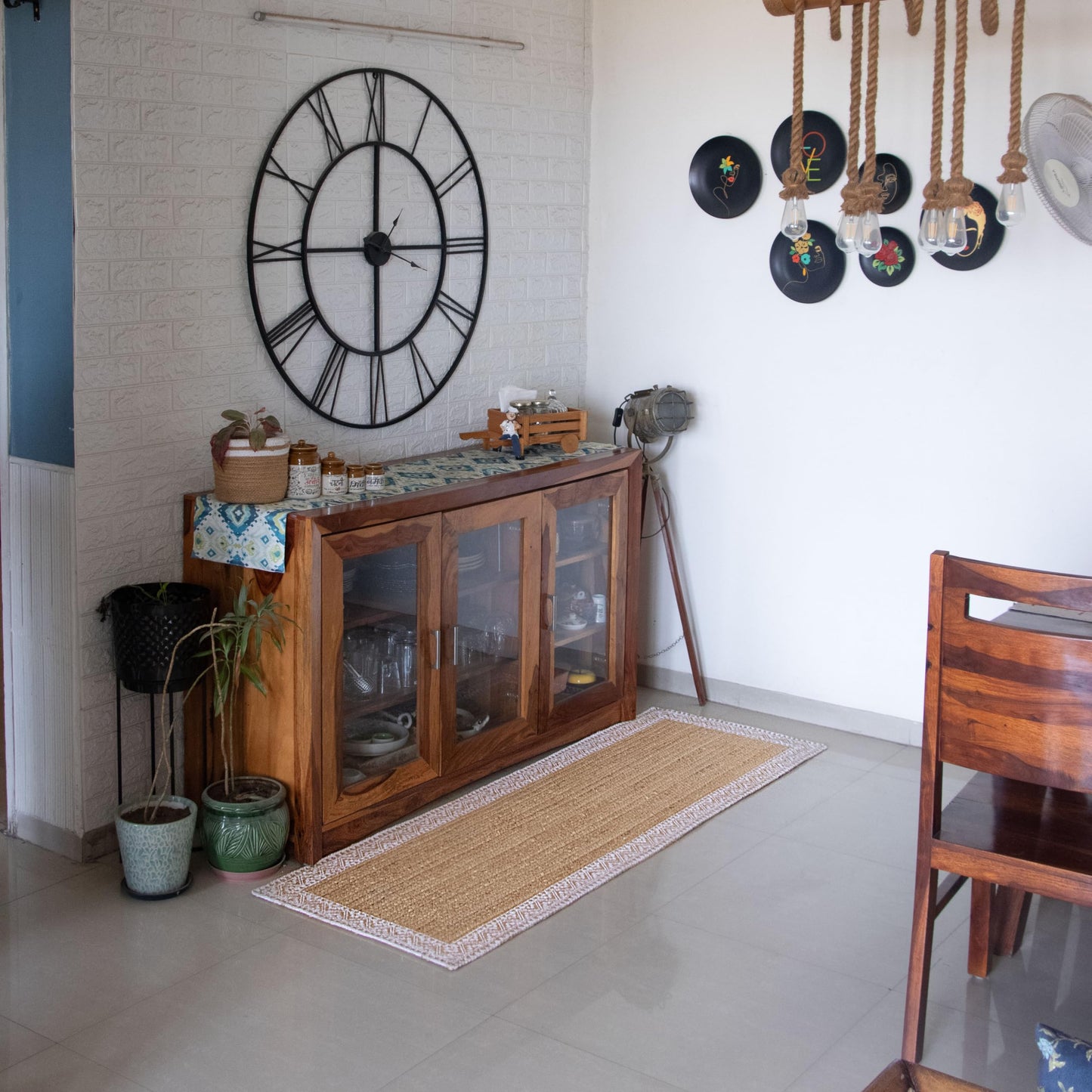 Premium Quality Jute Braided Area Rug, Stain Resistance, Natural Handmade