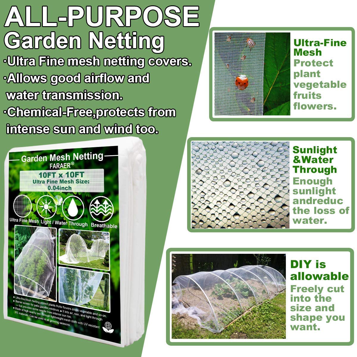Garden Barrier Netting Ultra Fine - Birds & Animal Garden Protection