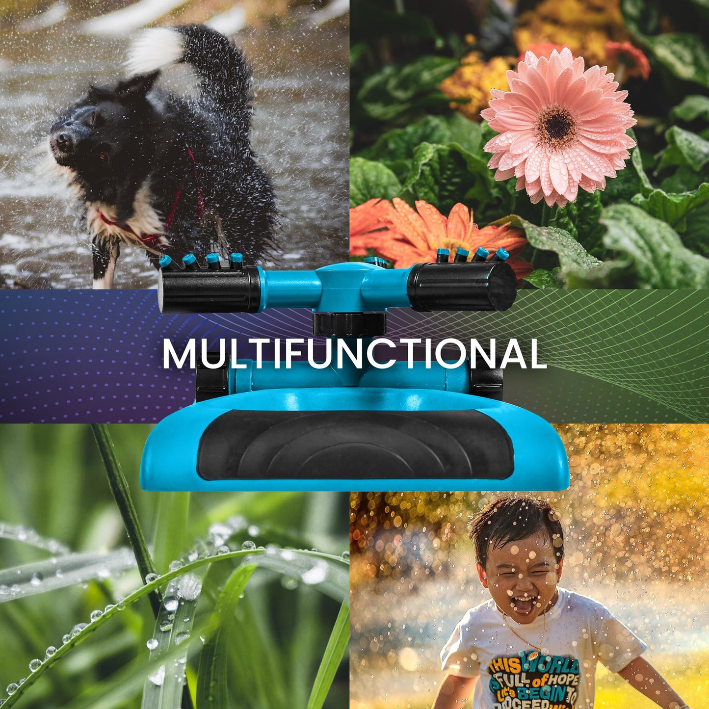 Rotating Garden Sprinkler for Large Area Coverage