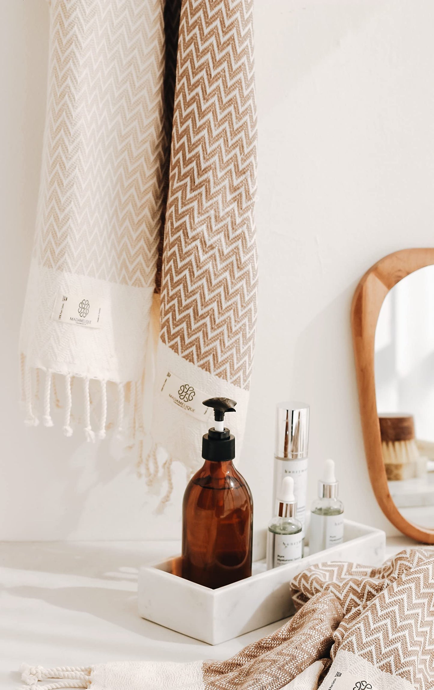 Exclusive Hand Towels Set of 2-18 x 40 Inches - 100% Pure Cotton