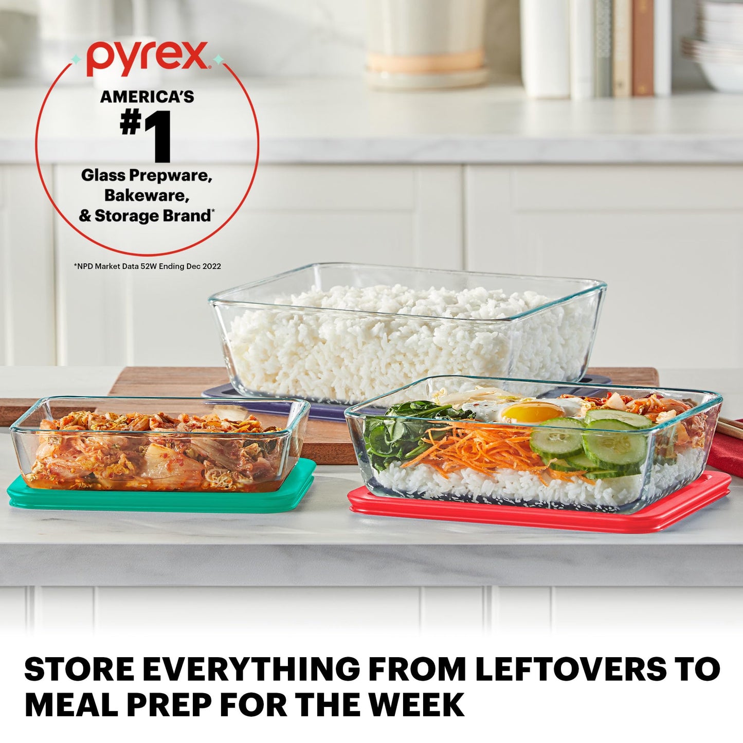 Pyrex Glass Food Storage Set, BPA-Free, Dishwasher & Microwave Safe