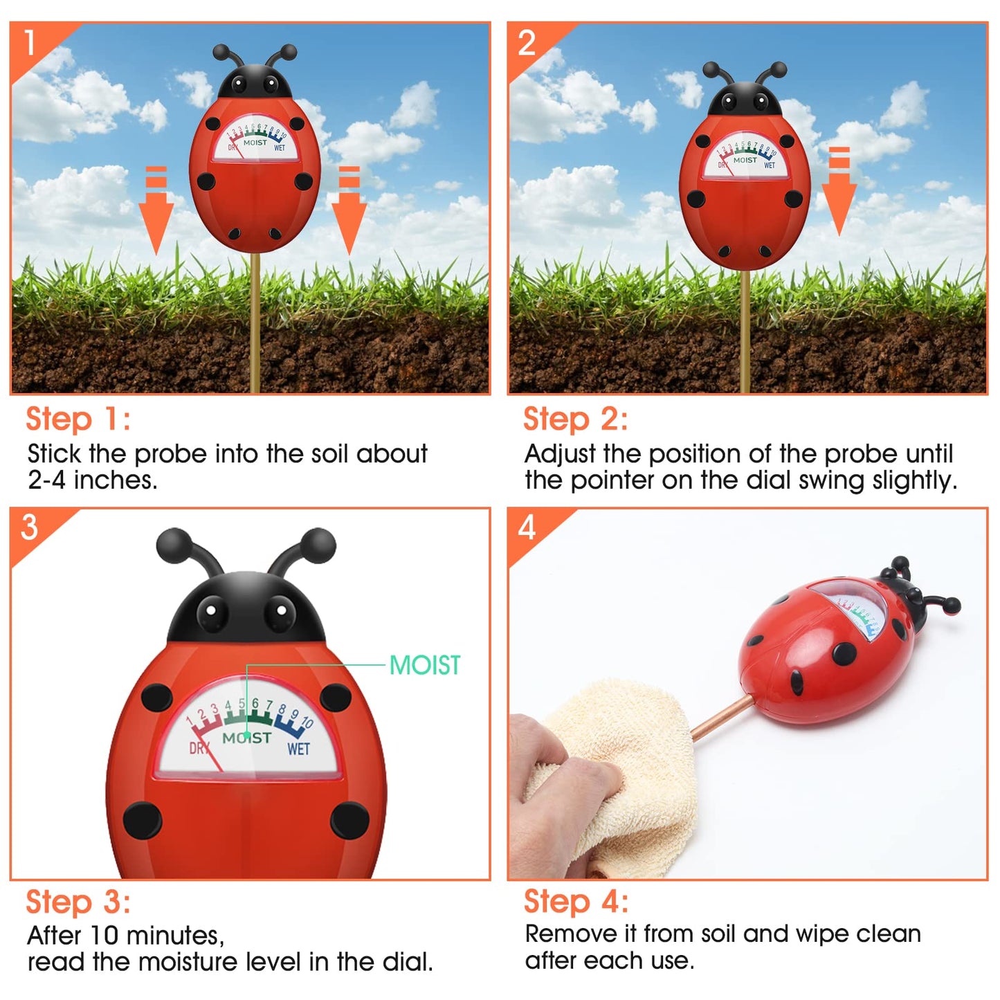 Soil Moisture Meter Gardening Tool for Kids