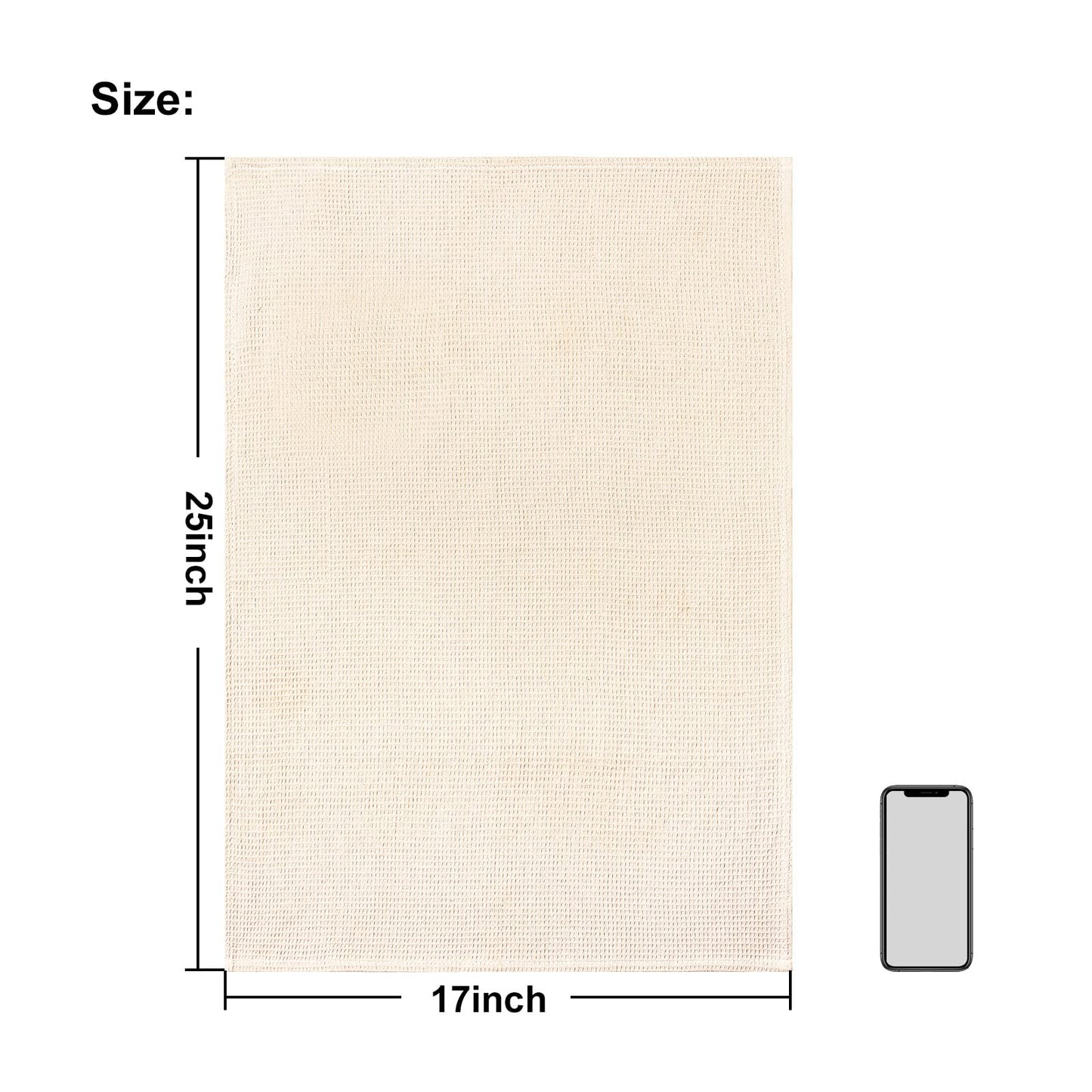 Dish Towels Set, 100% Cotton 6 Pack, Super Absorbent for Drying and Cleaning