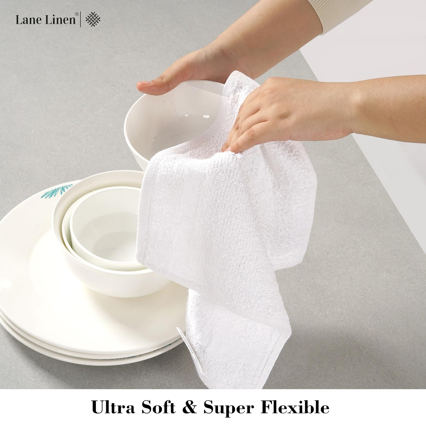 20 Pc Kitchen Towels Set, 350 Degree Heat Resistant, 100% Cotton