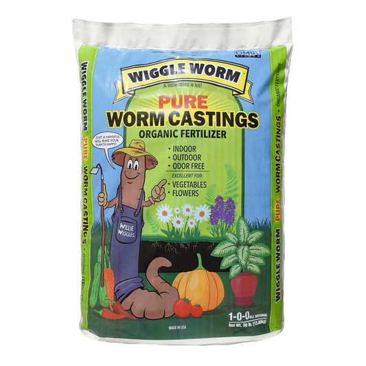 100% Pure Organic Worm Castings Fertilizer- Improves Soil Fertility and Aeration for Houseplants, Vegetables, Gardens, and More
