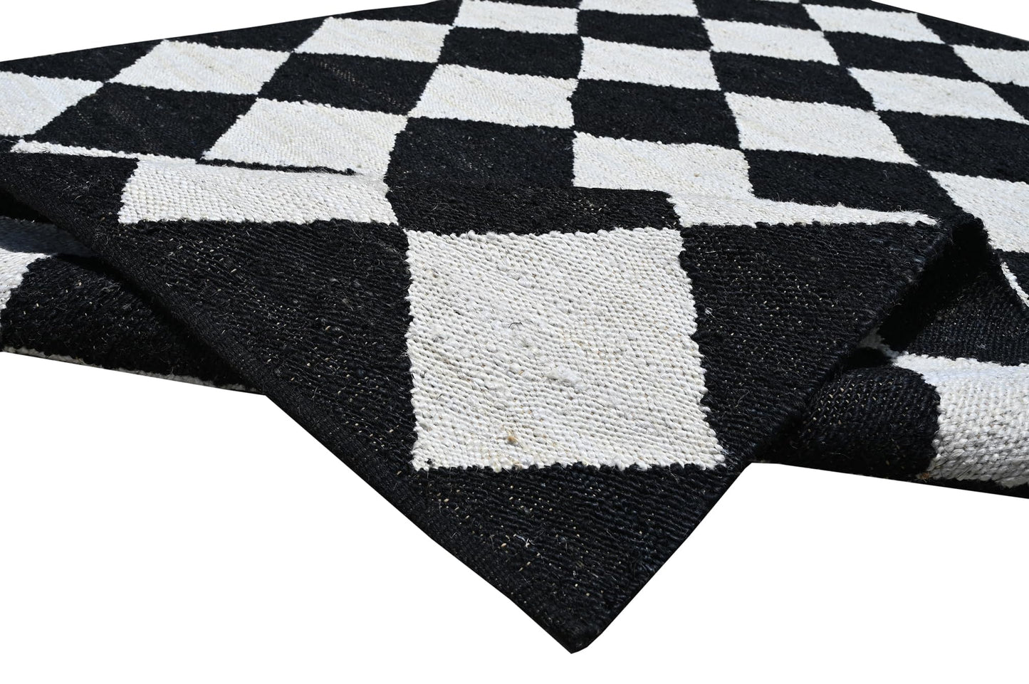 Indoor Hand Woven Fiber Jute Diamond Area Rug