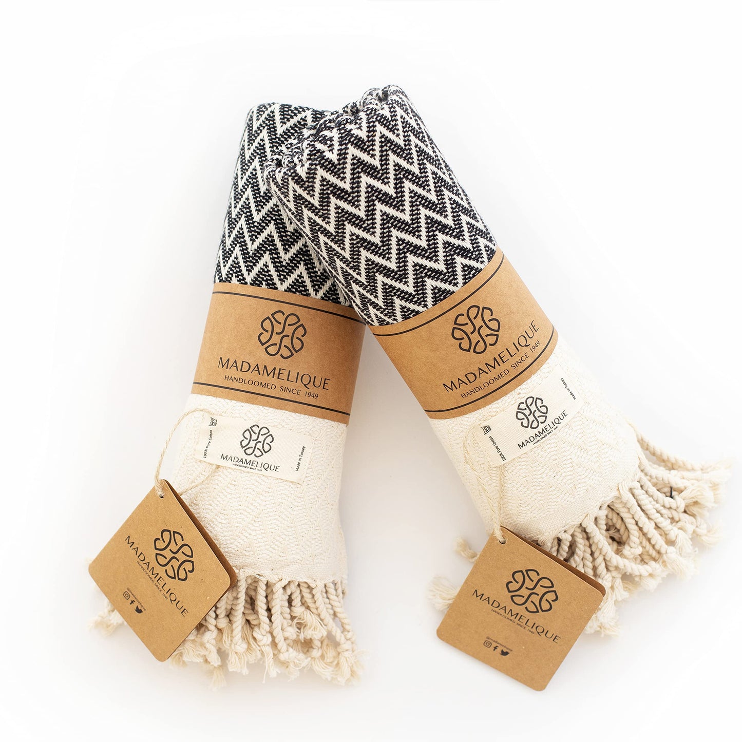 Exclusive Hand Towels Set of 2-18 x 40 Inches - 100% Pure Cotton