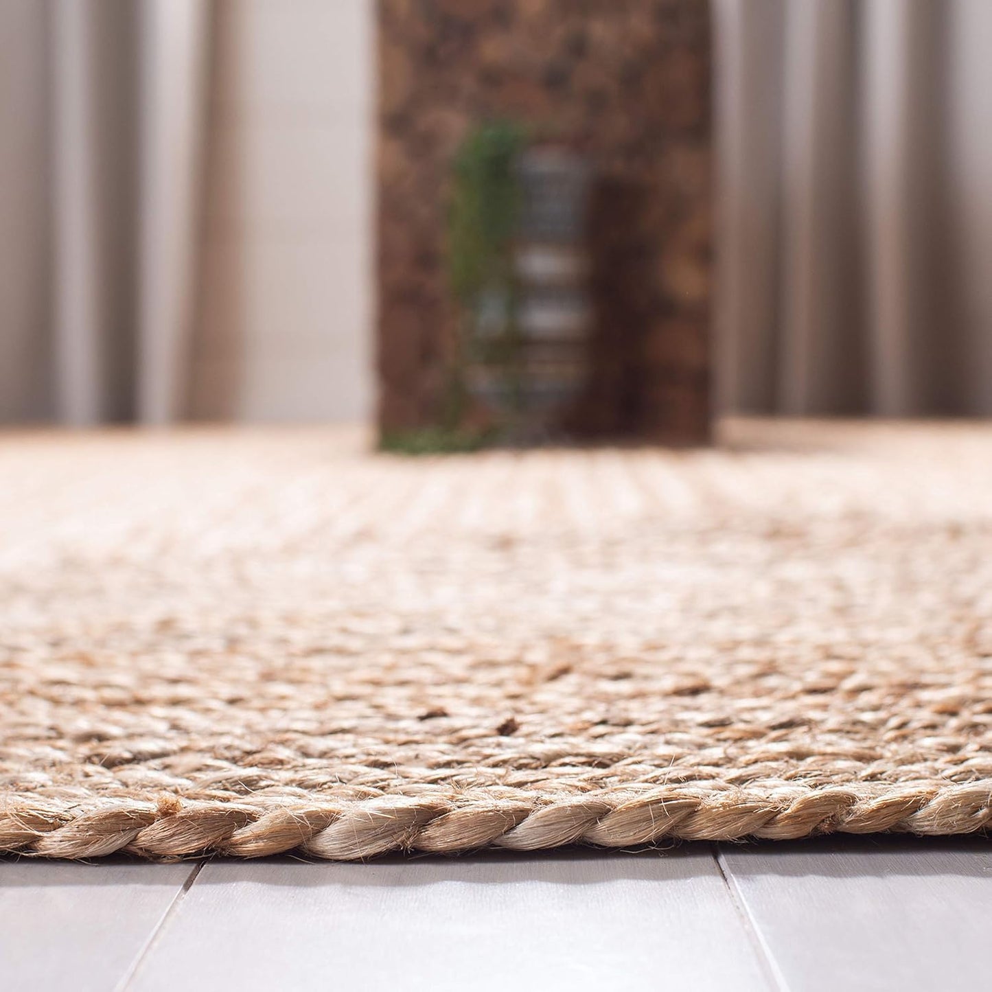 Woven Area Rug - 9' x 12', Handmade Flat Jute