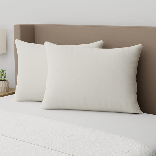 100% Organically Grown Soft Cotton Top Pillow w/ Allergy Defense Naturally Breathable, Washable