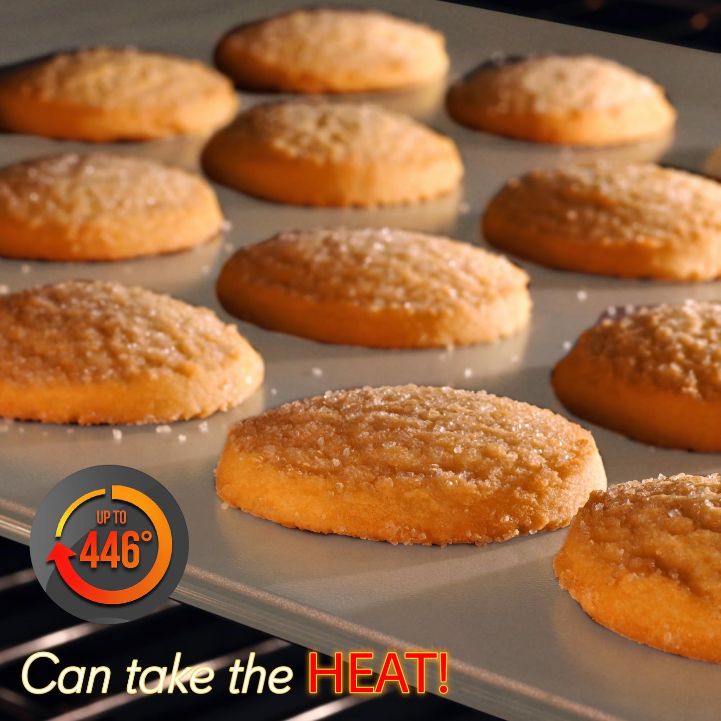 Carbon Steel Non-Toxic Nonstick Bakeware Setw/ Blue Silicone Handles - Champagne Gold