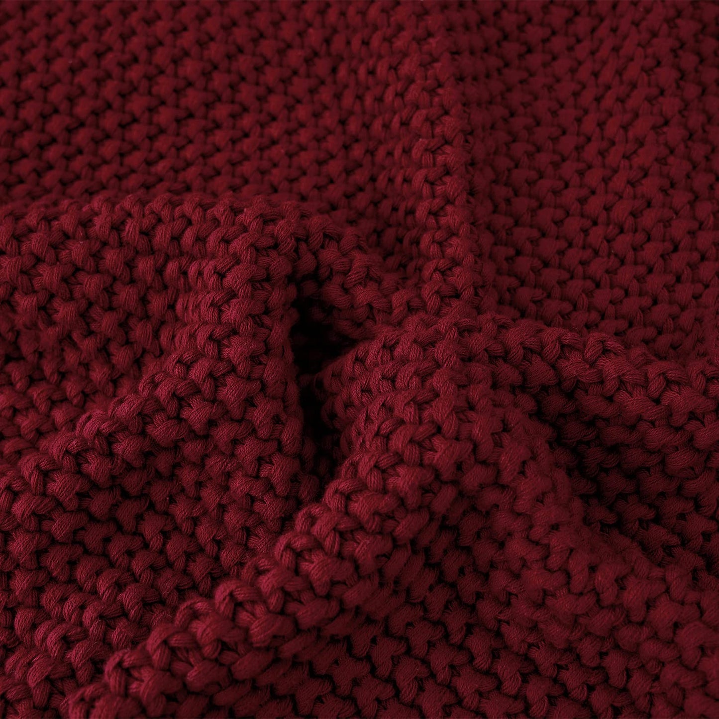 Chunky Cable Knit Throw Blanket Lightweight 100% Organic Cotton