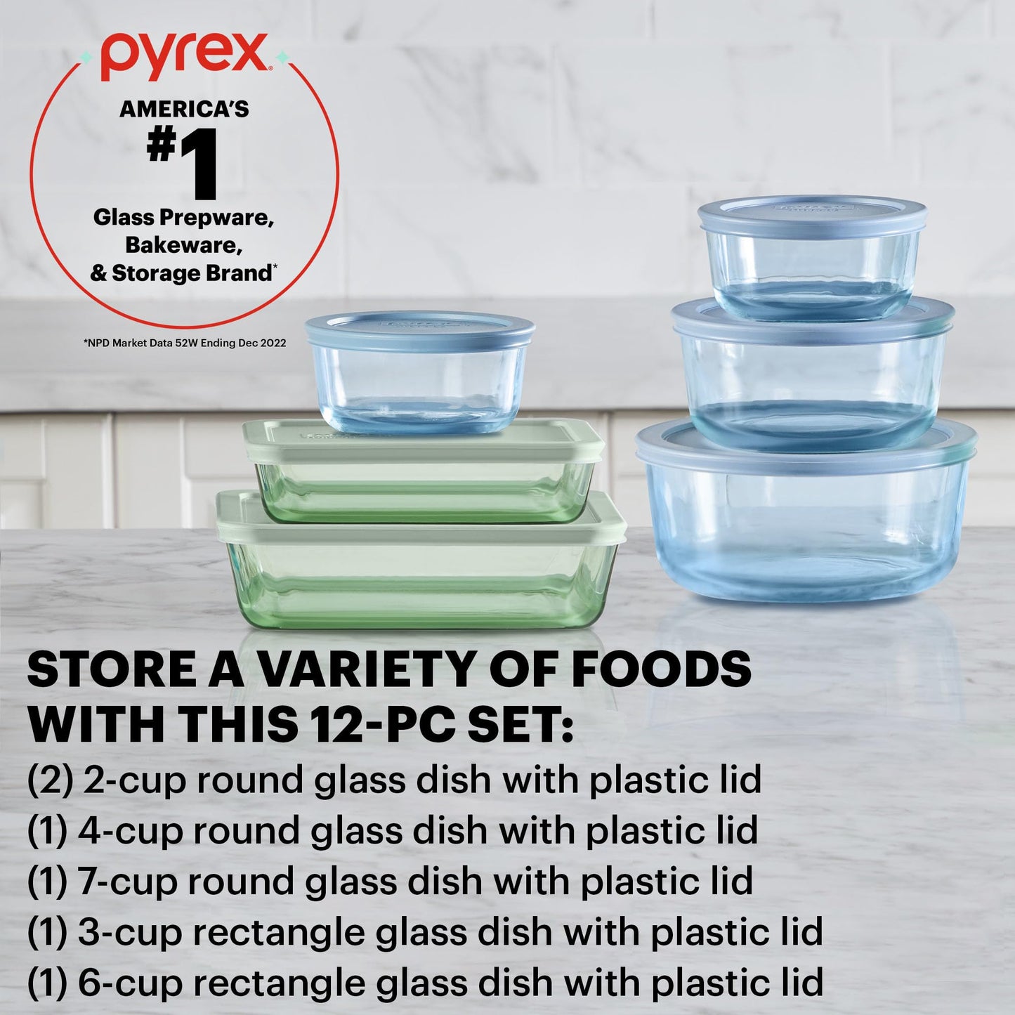 Pyrex Colors Food Storage Set BPA-Free