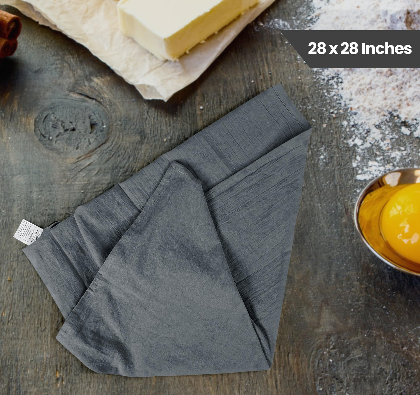 100% Cotton Tea Towels for Cleaning & Drying - Highly Absorbent Kitchen Dish Cloth