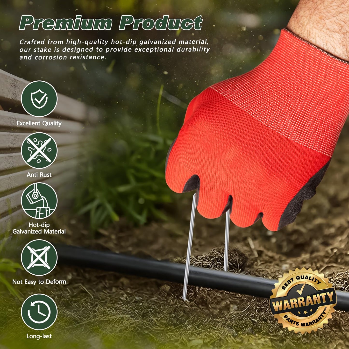 Galvanized Landscape Staples 11 Gauge Anti-Rust Garden Stakes