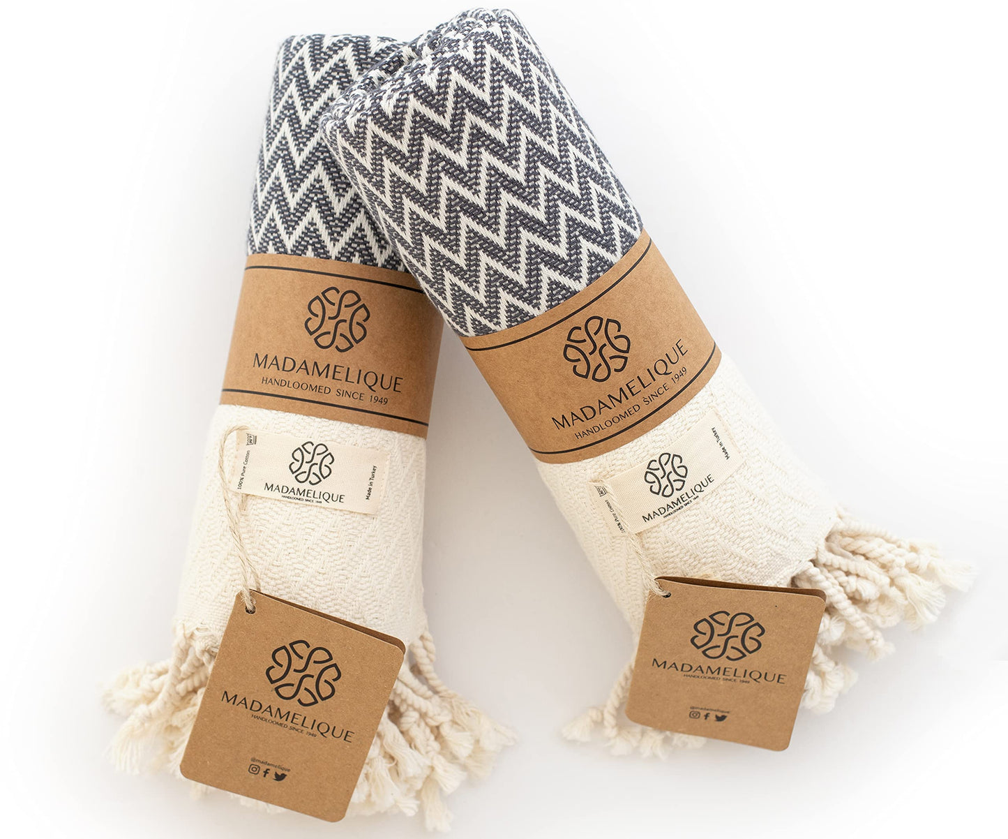 Exclusive Hand Towels Set of 2-18 x 40 Inches - 100% Pure Cotton