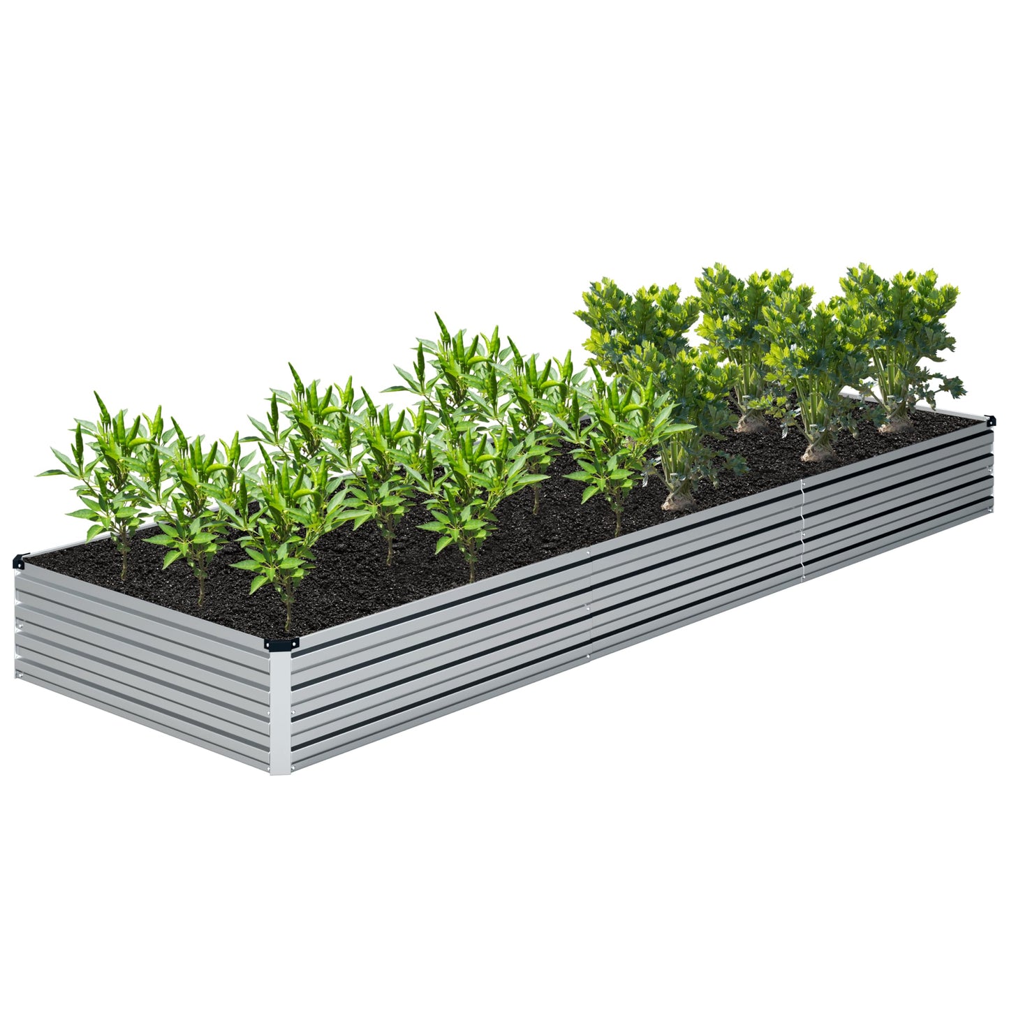 Raised Garden Bed Kit, Rectangle Metal Flower Box,Large Planter Raised Beds