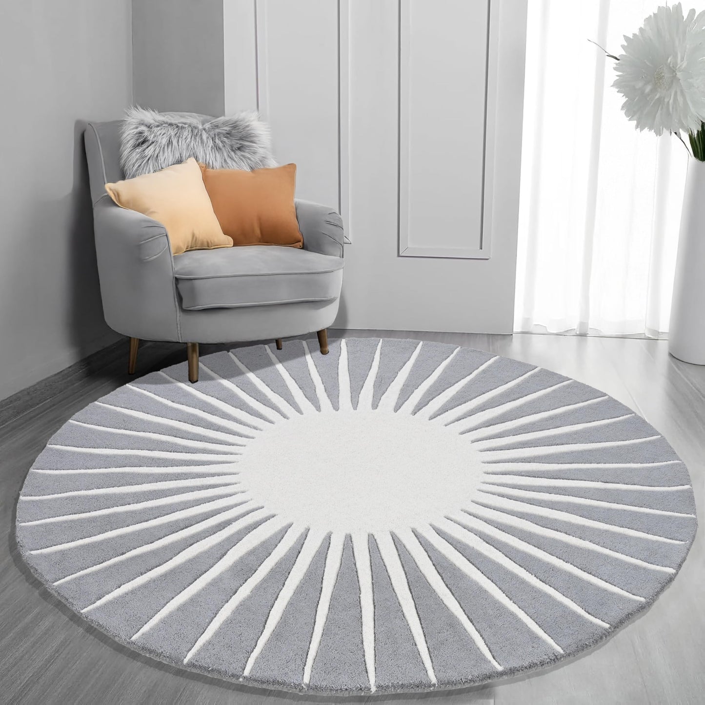Modern Round Area Rug – Hand-Tufted with 100% NZ Wool