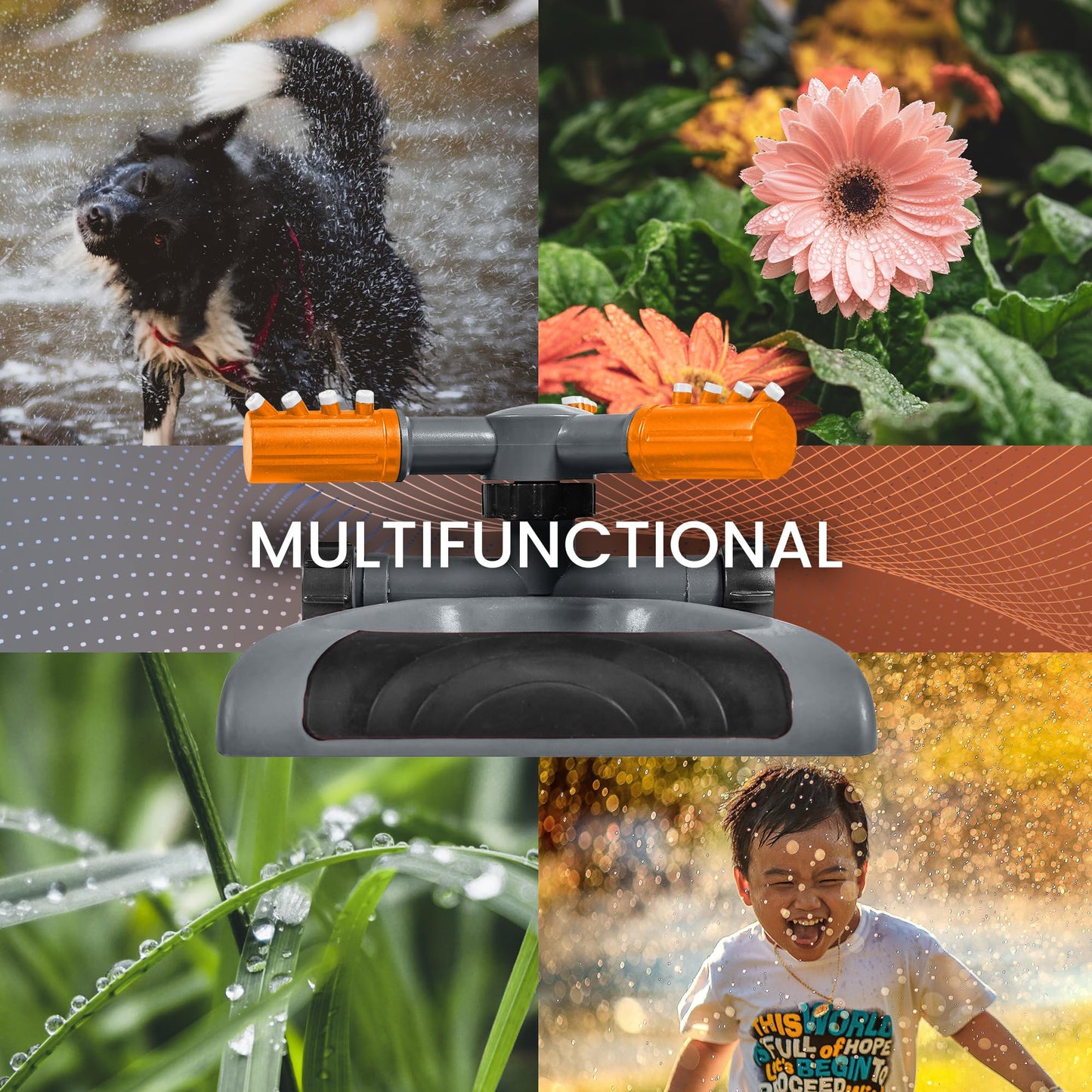 Rotating Garden Sprinkler for Large Area Coverage