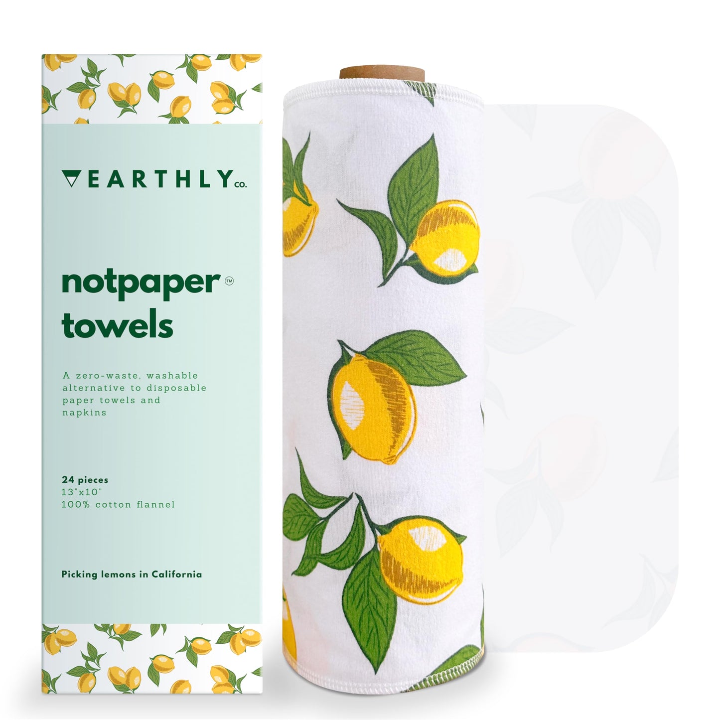 24 Pack - Roll of Washable Cotton Cloth Paper Towels